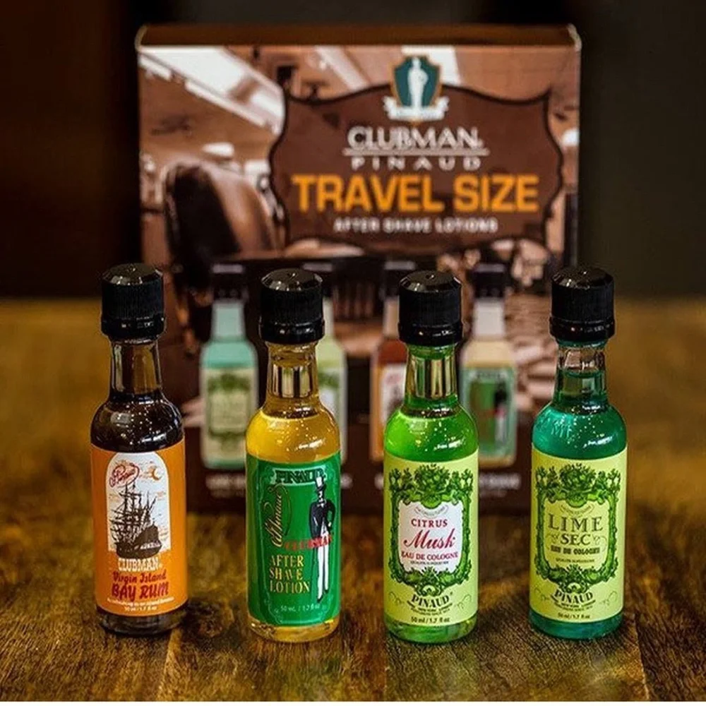 Travel Size After Shave Lotion Set - Green, Yellow, Red, Brown